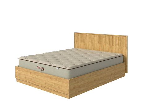 Кровать 200х200 Tempo с подъемным механизмом - Кровать с ПМ с вертикальной фрезеровкой и декоративным обрамлением изголовья