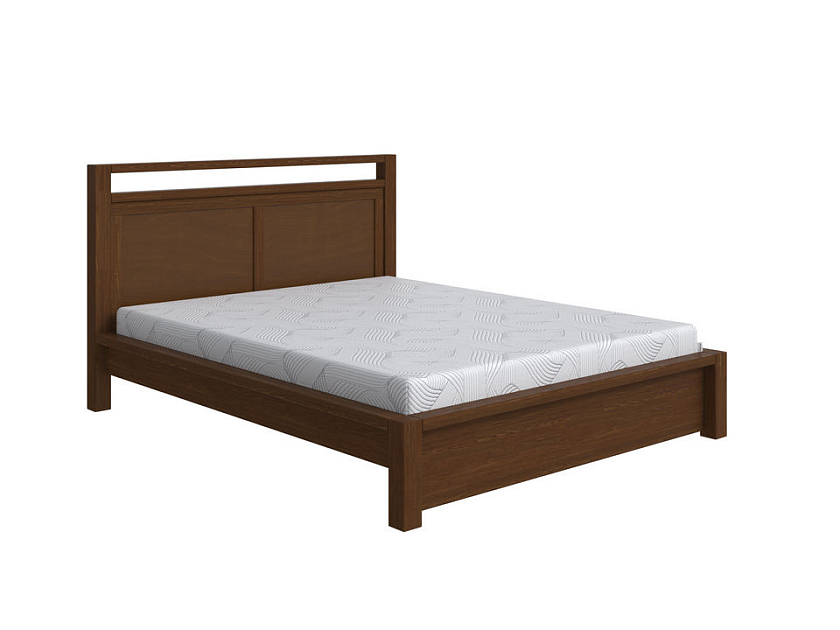 Кровать Fiord 90x200 Массив (сосна) Белая эмаль - Кровать из массива с декоративной резкой в изголовье.
