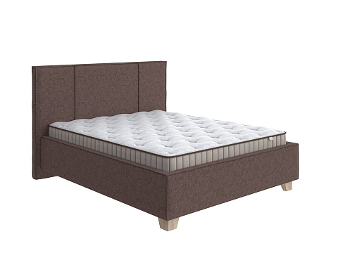 Кровать Hygge Line - Мягкая кровать с ножками из массива березы и объемным изголовьем